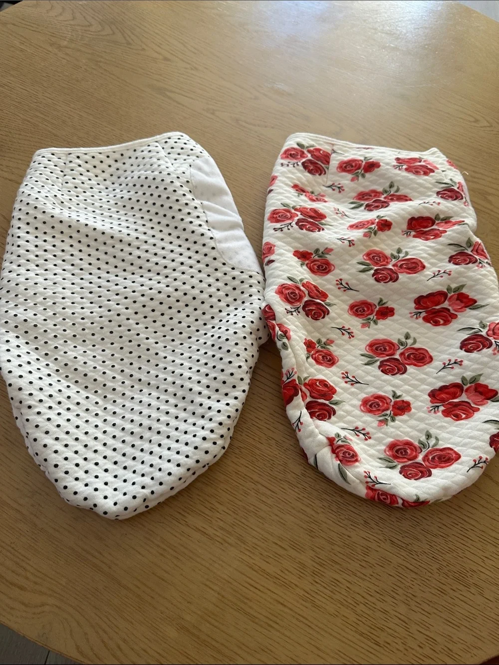 Swaddle Wrap Set for Babies - White Polka Dot & White Red Floral 0-3 months